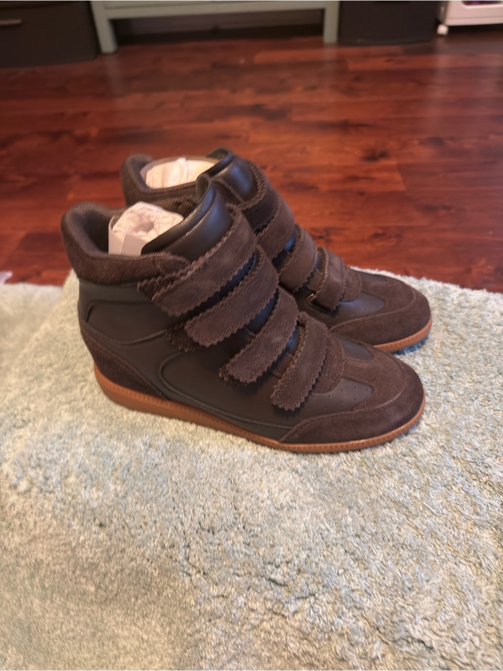 Steve Madden Brown High-Top Velcro Sneakers